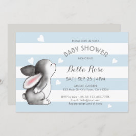 Invitaciones a la ducha para bebés conejito Blue G