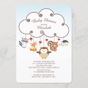 Invitaciones a la ducha para bebés de animales de 