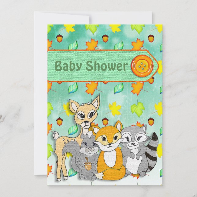Invitaciones a la ducha para bebés de animales for (Anverso)