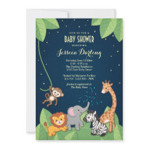Invitaciones a la ducha para bebés de animales sal