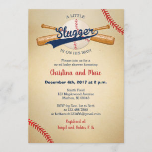 Invitaciones a la ducha para bebés de béisbol - Pe