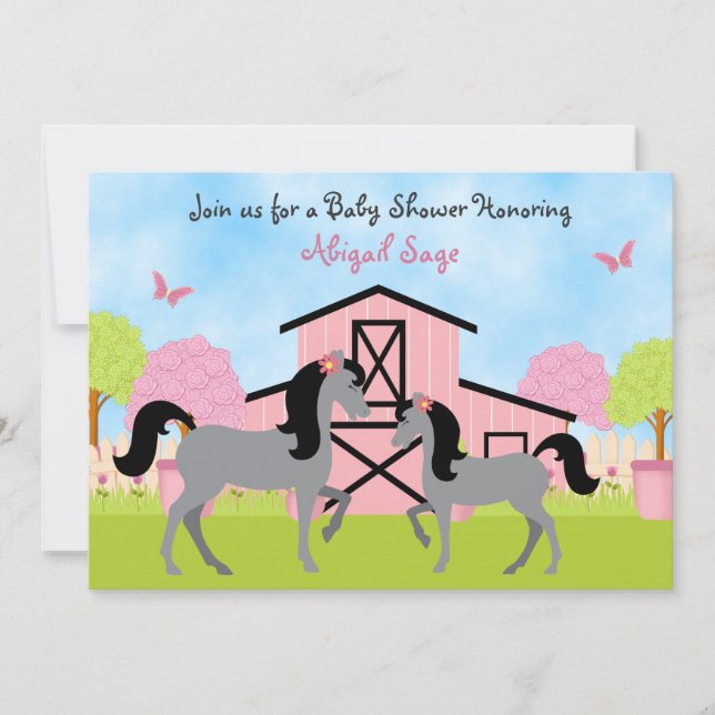 Invitaciones a la ducha para bebés de bonito (Anverso)