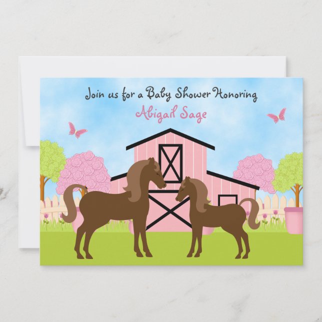 Invitaciones a la ducha para bebés de bonito (Anverso)