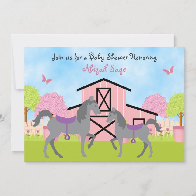 Invitaciones a la ducha para bebés de bonito (Anverso)