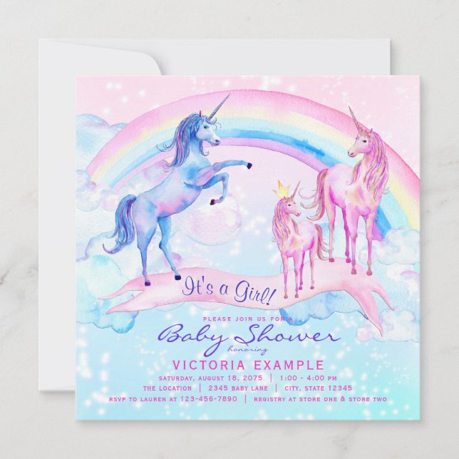 Invitaciones a la ducha para bebés de bonito unico (Anverso)