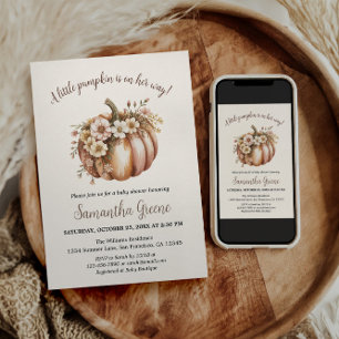 Invitaciones a la ducha para bebés de calabaza