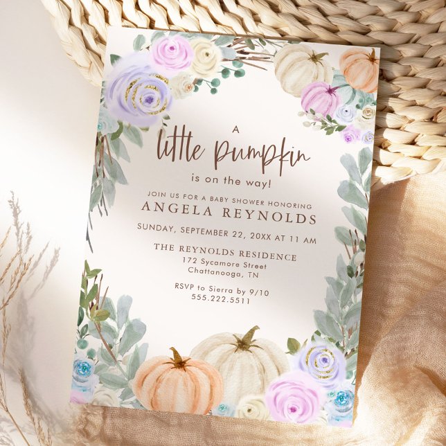 Invitaciones a la ducha para bebés de calabaza (Subido por el creador)