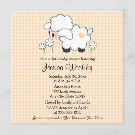 Invitaciones a la ducha para bebés de cordero para