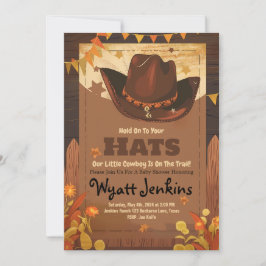 Invitaciones a la ducha para bebés de Cowboy