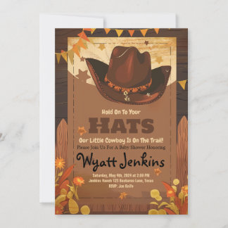 Invitaciones a la ducha para bebés de Cowboy