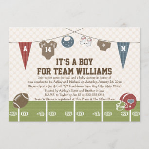 Invitaciones a la ducha para bebés de fútbol mixto