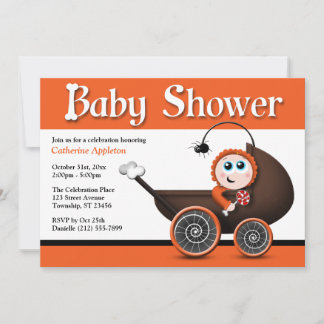 Invitaciones a la ducha para bebés de Halloween