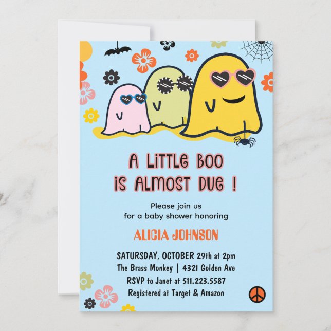 Invitaciones a la ducha para bebés de Halloween (Anverso)