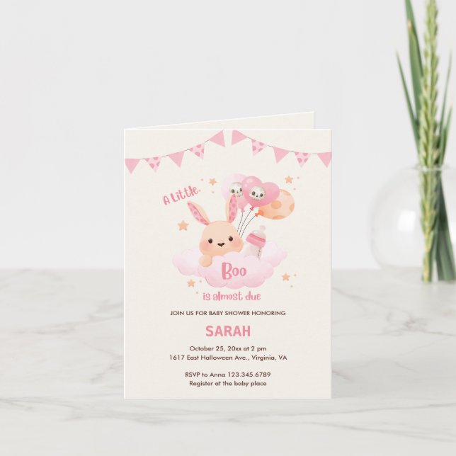 Invitaciones a la ducha para bebés de Halloween ro (Anverso)