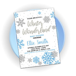 Invitaciones a la ducha para bebés de invierno Bla