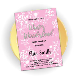 Invitaciones a la ducha para bebés de invierno Pla