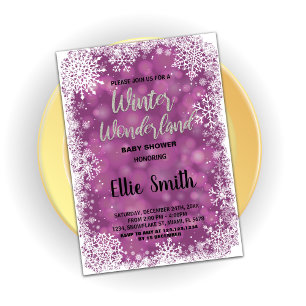Invitaciones a la ducha para bebés de invierno Pla