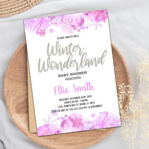 Invitaciones a la ducha para bebés de invierno Pur