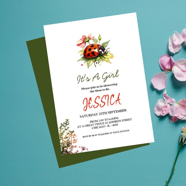 Invitaciones a la ducha para bebés de Ladybug (Subido por el creador)