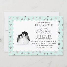 Invitaciones a la ducha para bebés de los pingüino