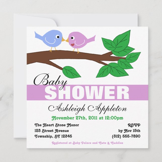 Invitaciones a la ducha para bebés de mami y papi  (Anverso)