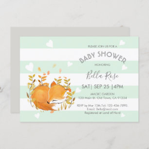 Invitaciones a la ducha para bebés de Mint Gray Wo