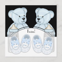 Invitaciones a la ducha para bebés de oso de peluc