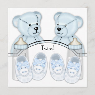 Invitaciones a la ducha para bebés de oso de peluc