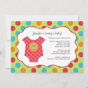 Invitaciones a la ducha para bebés de Owl Baby Bod