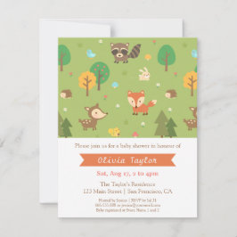 Invitaciones a la ducha para bebés de patrón anima