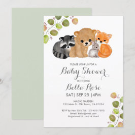Invitaciones a la ducha para bebés de Raccoon Bunn