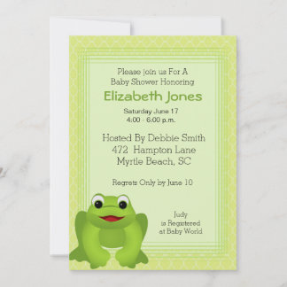 Invitaciones a la ducha para bebés de rana