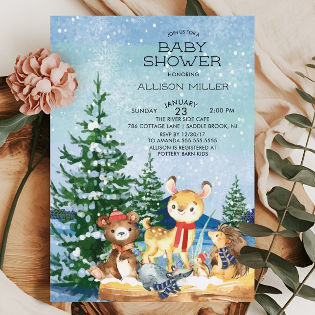 Invitaciones a la ducha para bebés de Winter Woodl (Subido por el creador)