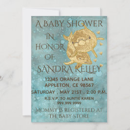 Invitaciones a la ducha para bebés "delfines de or