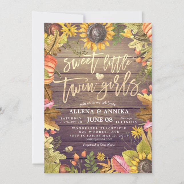 Invitaciones a la ducha para bebés Dulces Chicas g (Anverso)