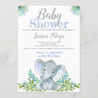 Invitaciones a la ducha para bebés elefantes