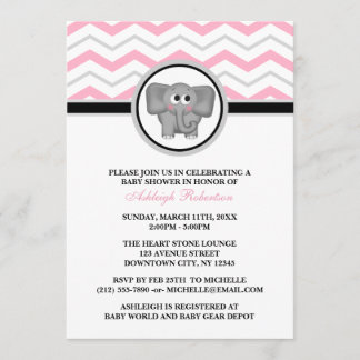 Invitaciones a la ducha para bebés elefantes de co