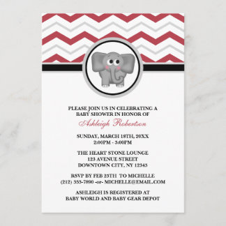 Invitaciones a la ducha para bebés elefantes de co