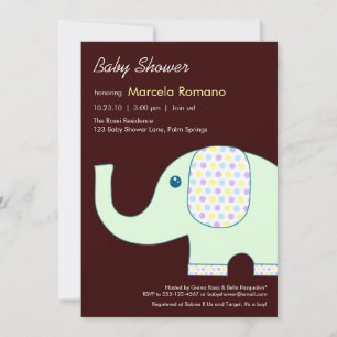 Invitaciones a la ducha para bebés elefantes las 2