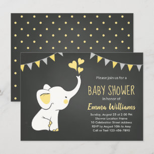 Invitaciones a la ducha para bebés elefantes   Neu