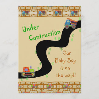 Invitaciones a la ducha para bebés en construcción