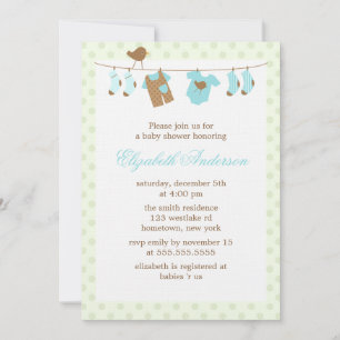 Invitaciones a la ducha para bebés en línea de rop