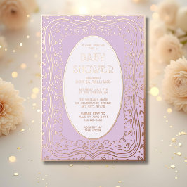 Invitaciones a la ducha para bebés Género Lavanda