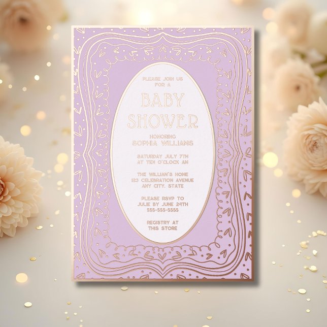 Invitaciones a la ducha para bebés Género Lavanda  (Subido por el creador)