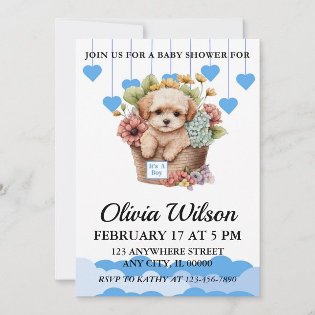 Invitaciones a la ducha para bebés, invitaciones a (Anverso)