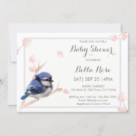 Invitaciones a la ducha para bebés Jay Bird Blue