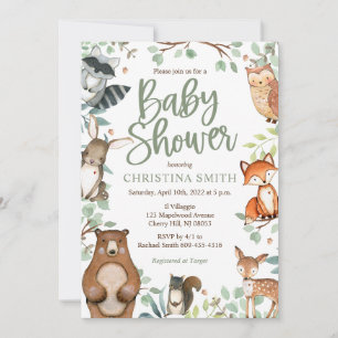 Invitaciones a la ducha para bebés para animales d