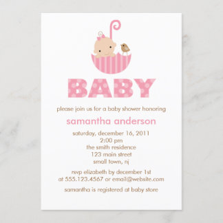 Invitaciones a la ducha para bebés para Chicas {ro