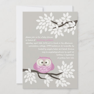 Invitaciones a la ducha para bebés para Lechuza y
