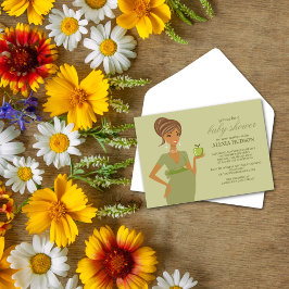 Invitaciones a la ducha para bebés [Verde]